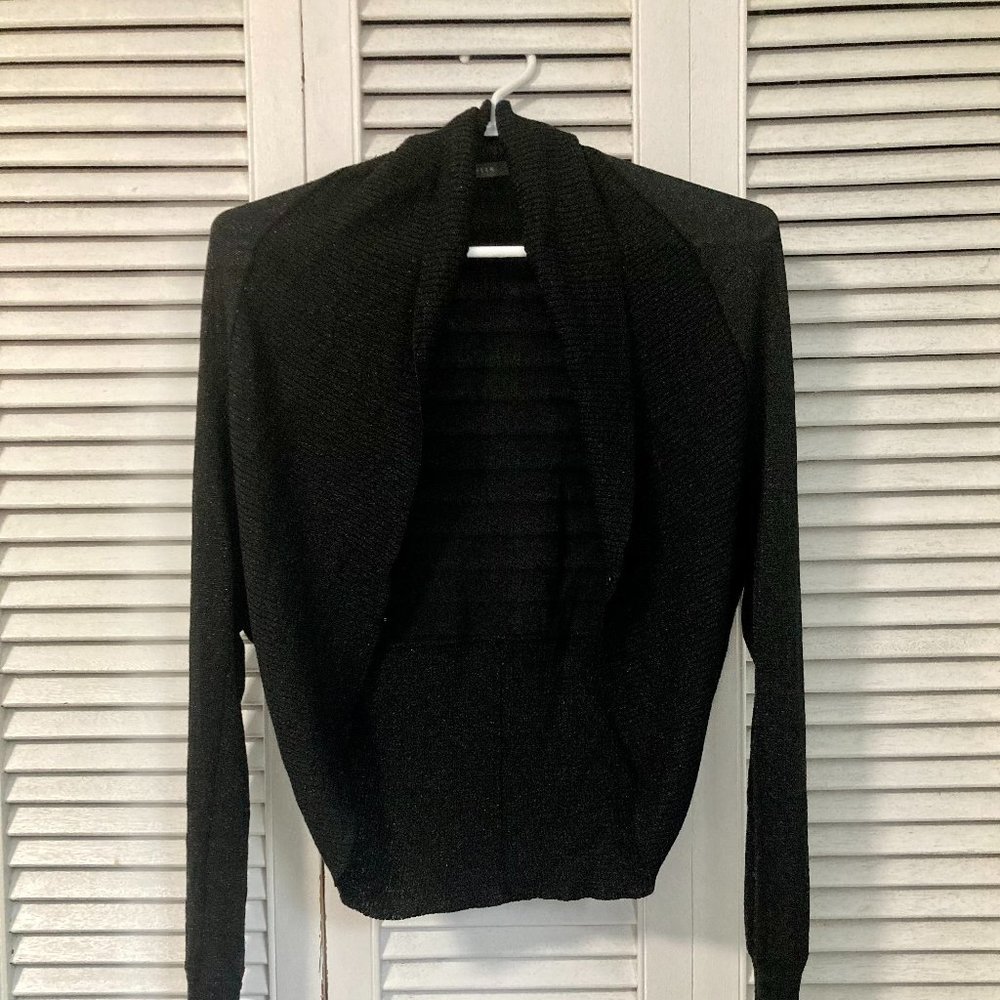 Black metallic cropped cardigan